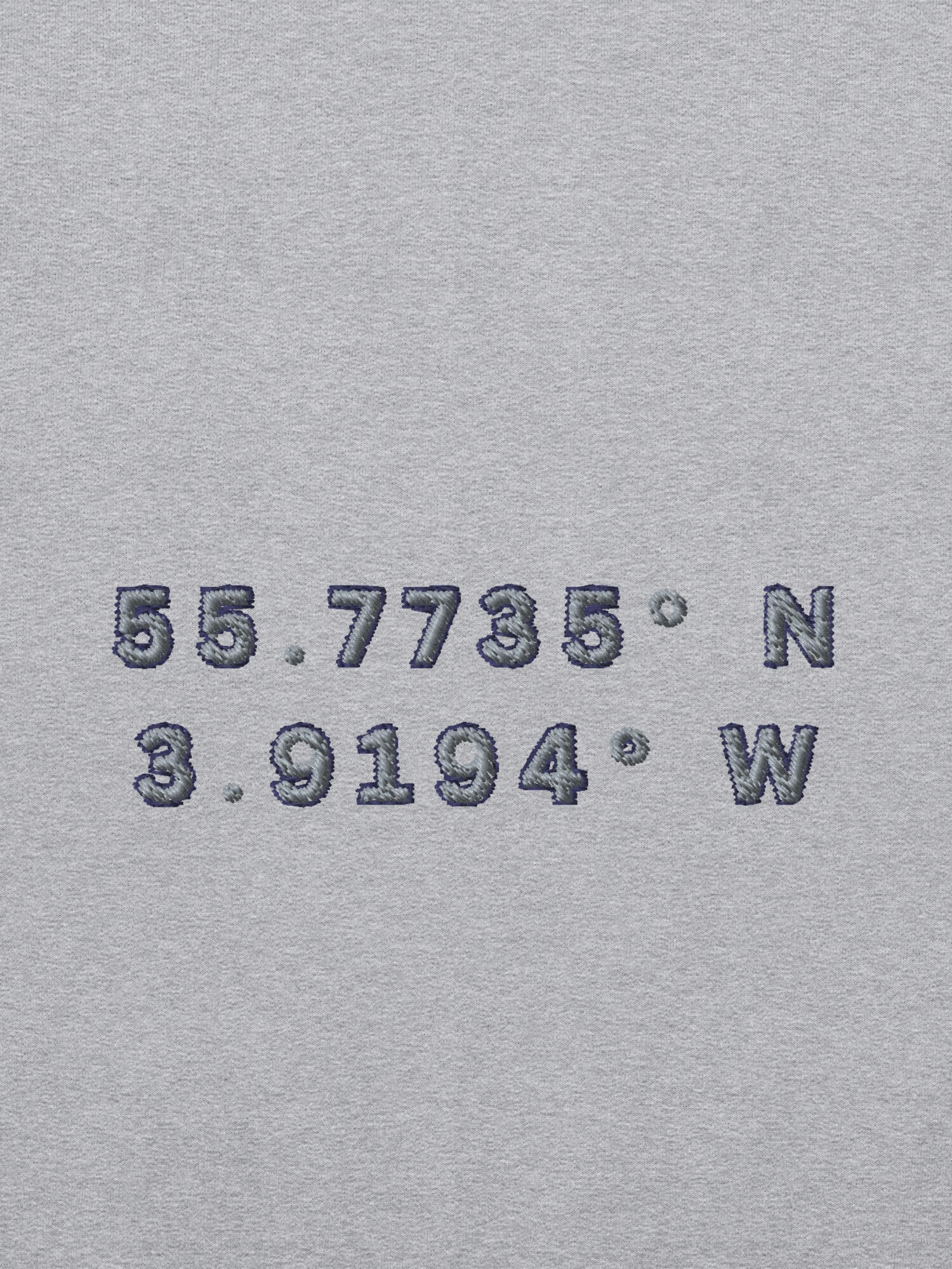 Longitude Crewneck Sweatshirt  scottish    Shop LATITUDE° Genderful Men’s Women’s Embroidered GPS Wishaw, North Lanarkshire round crewneck long sleeves global positioning mapping of longitude and latitude compas heading map references positions sweatshirts for man, woman in light Gray grey with myst and light memories green numbers on front and platinum red miteigi Japanese script letter logo embroidery on back Everyday wear o-neck sports activewear crew neck Scotland tops