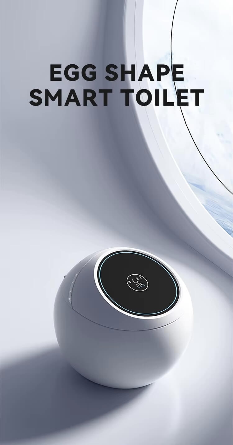 Smart Toilet     Egg shape design Intelligent automatic operation flushing toilet bowl WC ceramic Bathroom toilets in white