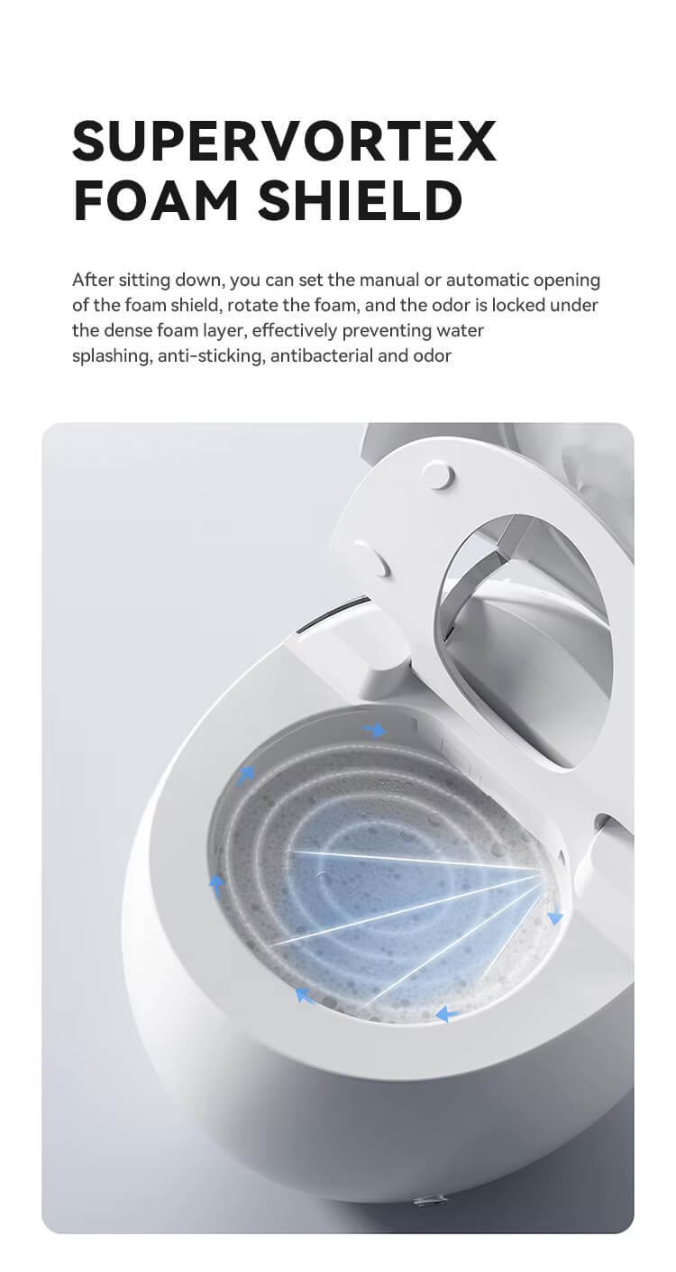 Smart Toilet     Egg shape design Intelligent automatic operation flushing toilet bowl WC ceramic Bathroom toilets in white