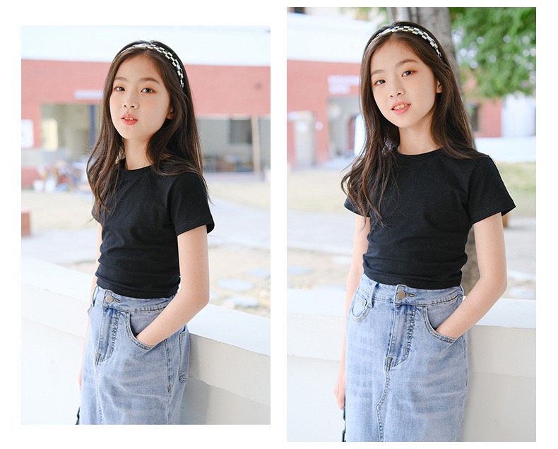 Mid-Calf Denim Skirt  School Girls Summer Straight fit Light Blue Casual for Children Fashion All-match Teenage Kids Skirts 13 14 Years Teens