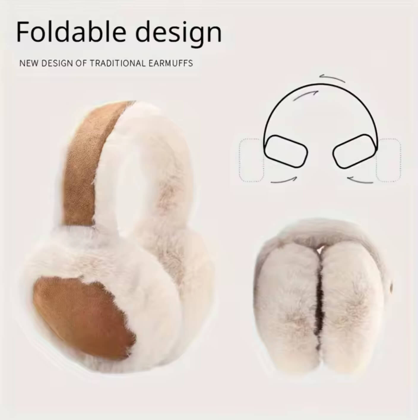 Genflex genderful genderfluid Women’s woman womens Men’s man Mens Soft & Cozy Pair of Classic Suede Plush Ear Warmers - Non-Slip Foldable Earmuffs, Perfect Gift for Christmas Holidays in White with brown, black unisex headwear