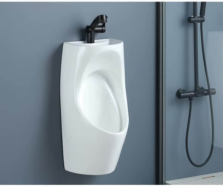 Integrated Ceramic Toilet with Washbasin  Household men's water-saving vertical wall mounted induction with washbasins sinks Bathroom toilets WC furniture hardware