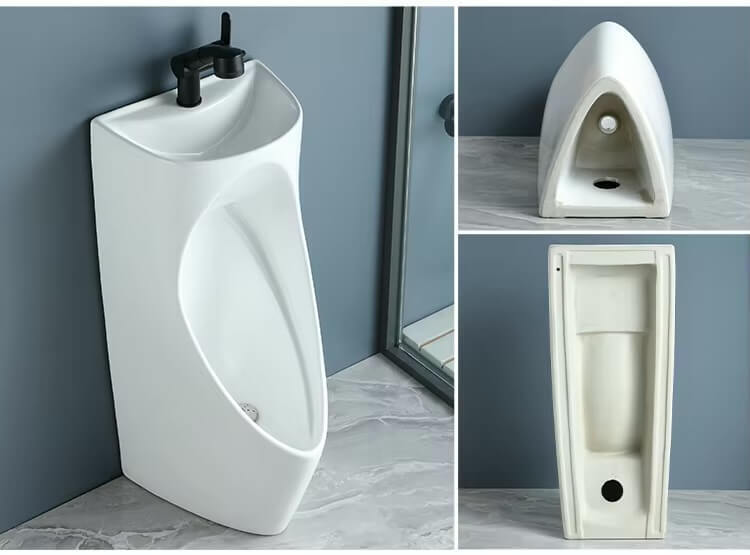 Integrated Ceramic Toilet with Washbasin  Household men's water-saving vertical wall mounted induction with washbasins sinks Bathroom toilets WC furniture hardware