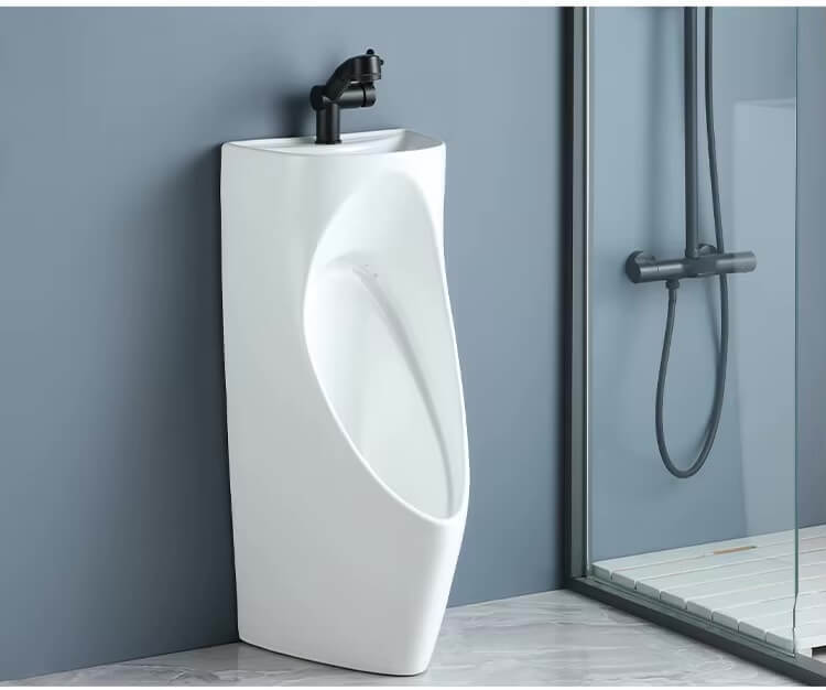 Integrated Ceramic Toilet with Washbasin  Household men's water-saving vertical wall mounted induction with washbasins sinks Bathroom toilets WC furniture hardware