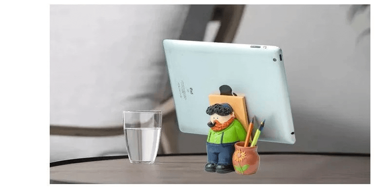 Phone Stand Pen Organizer René Magritt Storage Holder Desktop Decoration Teachers' Day Gift Cute Mobile Phone Holder Organizers Cellphone Mount Stands Van Gogh