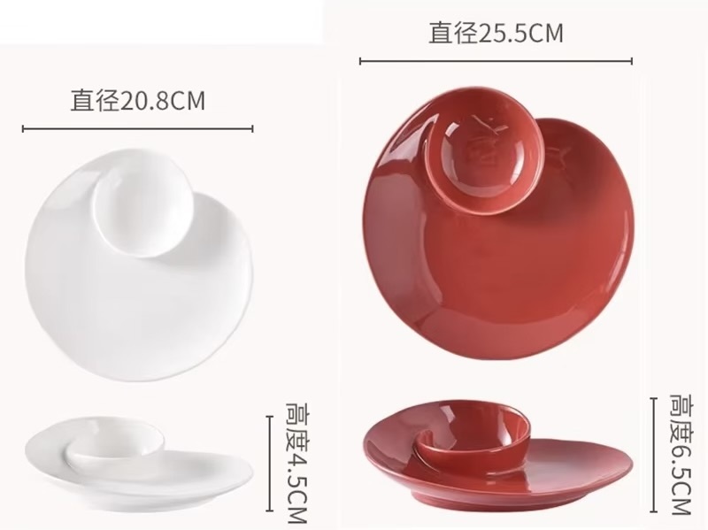 Irregular Shape Ceramic Plate Snack Plate Dumpling dip-well Dish Dessert Serving Plate Restaurant Molecular Hotel Restaurant Creative Salad Appetizer Dinnerware Tableware Pasta Plates Dishes in white