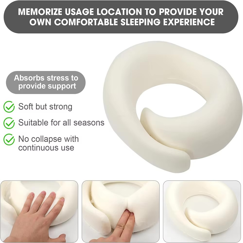 U-Shaped Neck Pillow    Adjustable velcro U-Shape memory foam car neck-support pillows train airplane travel pillows long-distance flight sleeping artifacts in black, dark navy blue, gray grey pink