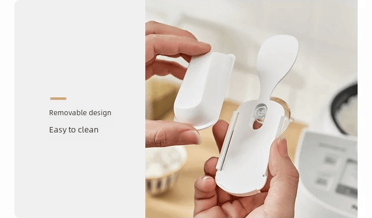 Japanese Style Seamless Suction Cup Rice Spoon Holder Kitchen Storage Rack Plastic Rice Spoon Organizers in white