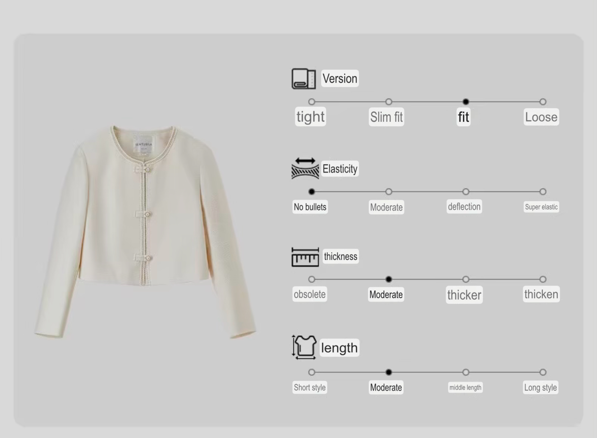 Texture Jacket      Women’s short straight long sleeves O-neck woven single breasted tape button-up close banded wide-waisted Jackets for woman in solid Apricot beige cream Korean Style outwear spring autumn womens cropped office lady wfh workwear commute Outerwear coats #143W55664