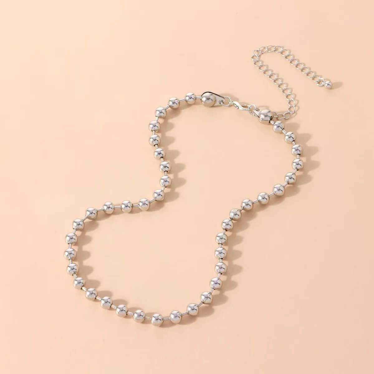 Genflex gender neutral unisex Women’s woman womens Men’s man mens Y2K Handmade Gothic Chunky Statement Ball Chain Choker Necklace Silver Plated Jewelry Genz Jewellery