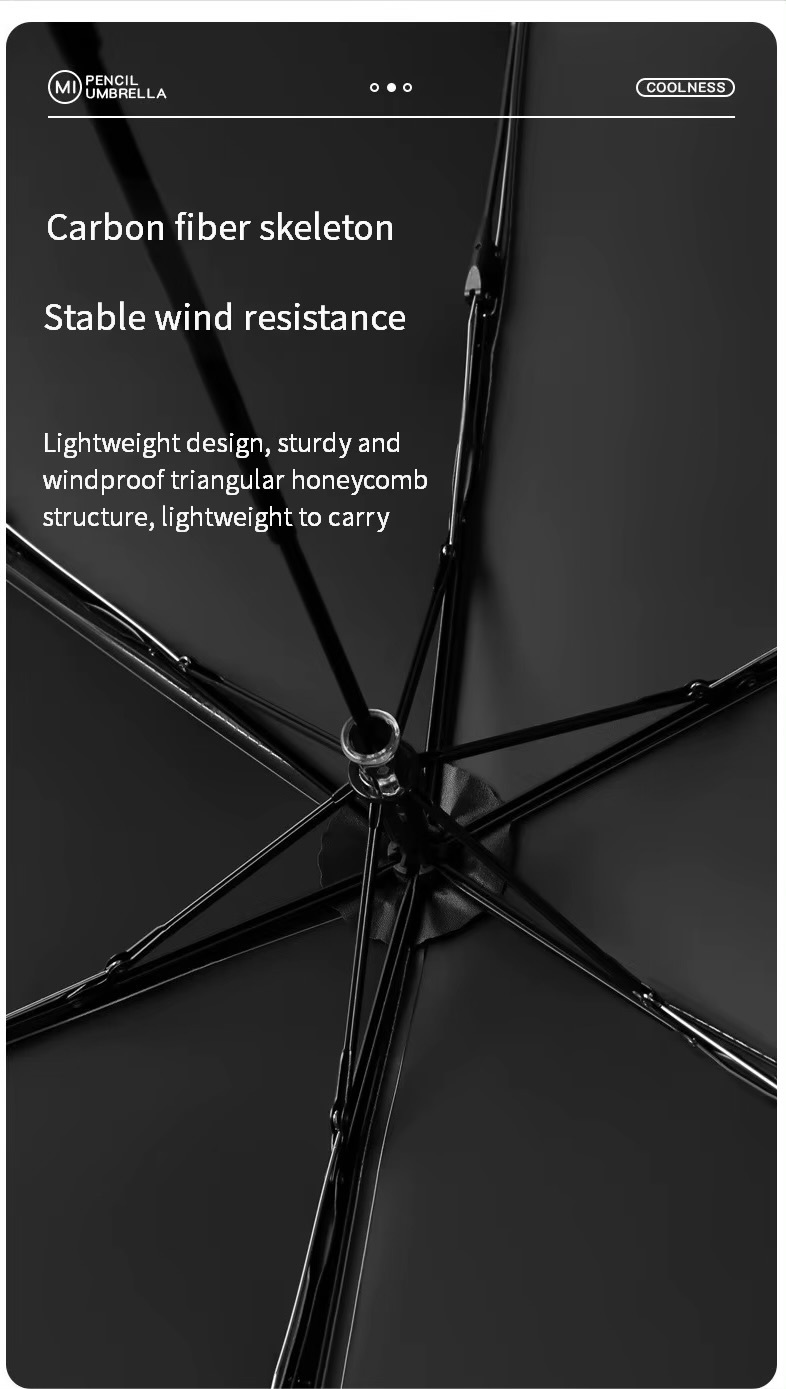 Japanese Umbrella 125g Japanese ultra-light portable sun umbrella sun protection and ultraviolet rain dual-purpose 3-fold 6-bone school university Student Sunny travel accessory Holiday Vacation getaway shopping pencil Umbrellas accessories