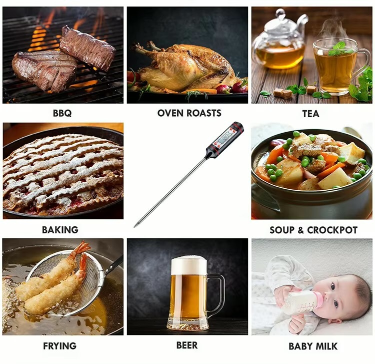 Stainless Steel Cooking Probe Thermometer  Baking food liquid paste oil milk meat temperature reading gauge thermometers Kitchen aid tools #JT-004