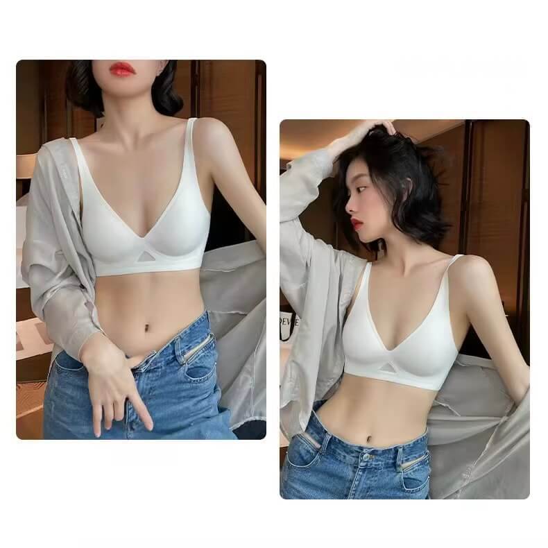 Women’s woman womens Men’s man mens petite-, tall-, plus-, size Sexy Beauty Girls Breathe Wireless Without Traces Underwear Female Thin Breathable Wire-free Large Breasts Show Small No Steel Ring Soft Support Bra Cover Intimates underwear bras in white