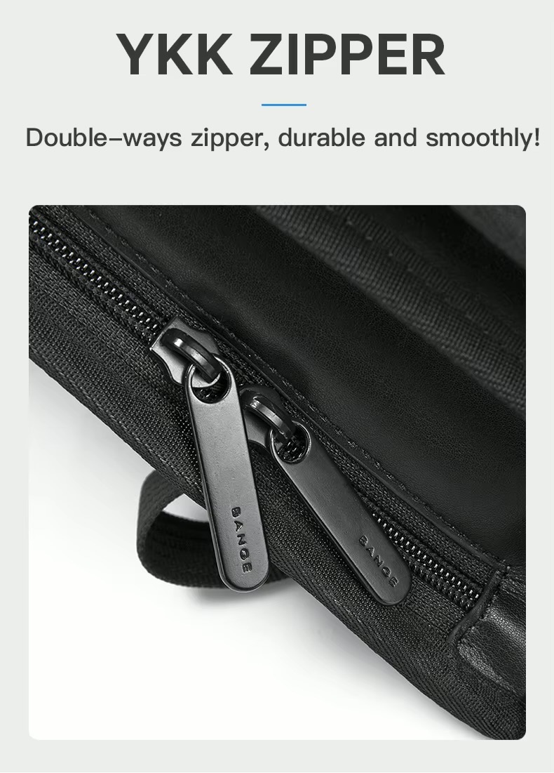 Office BANGE Simple Design Slim Backpack 14 Inch Laptop Bag Waterproof Minimalist Flat Business Backpacks Casual Travel Office Work Bags in black