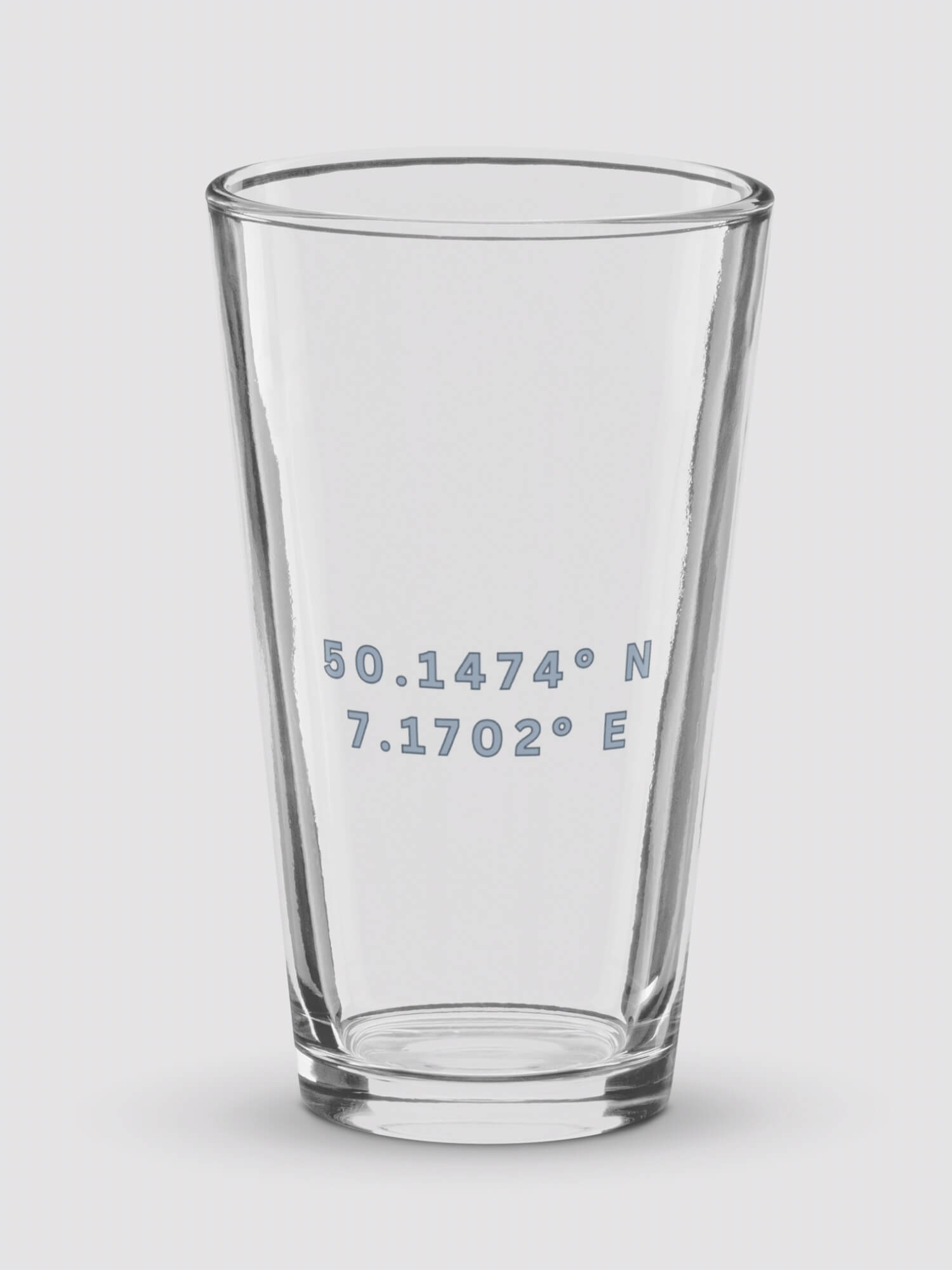 LATITUDE° Shaker Pint Glass de    16-Oz GPS Shop global positioning longitude and latitude map reference position numbers for Cochem, in the Cochem-Zell district Rhineland-Palatinate, of Germany summer outdoor entertaining drinks beer, cider, Guiness, cocktails, wine, juice, milk drinking glasses transparent with Myst blue, light memories green numbers letters design tumblers Glassware Transparent clear German entertainment tumblers gifting barware event party gifts