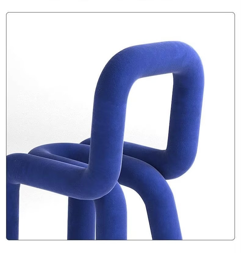Plush, Soft Norway Scandinavia Scandinavian Norwegian Nordic style Creative Curved Upholstered tube seating for Bedroom Dining Living Room Relaxation Minimalist Octopus Chair Fashion Furniture Chairs in blue