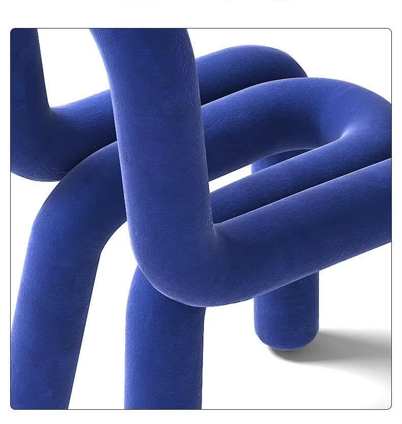 Plush, Soft Norway Scandinavia Scandinavian Norwegian Nordic style Creative Curved Upholstered tube seating for Bedroom Dining Living Room Relaxation Minimalist Octopus Chair Fashion Furniture Chairs in blue
