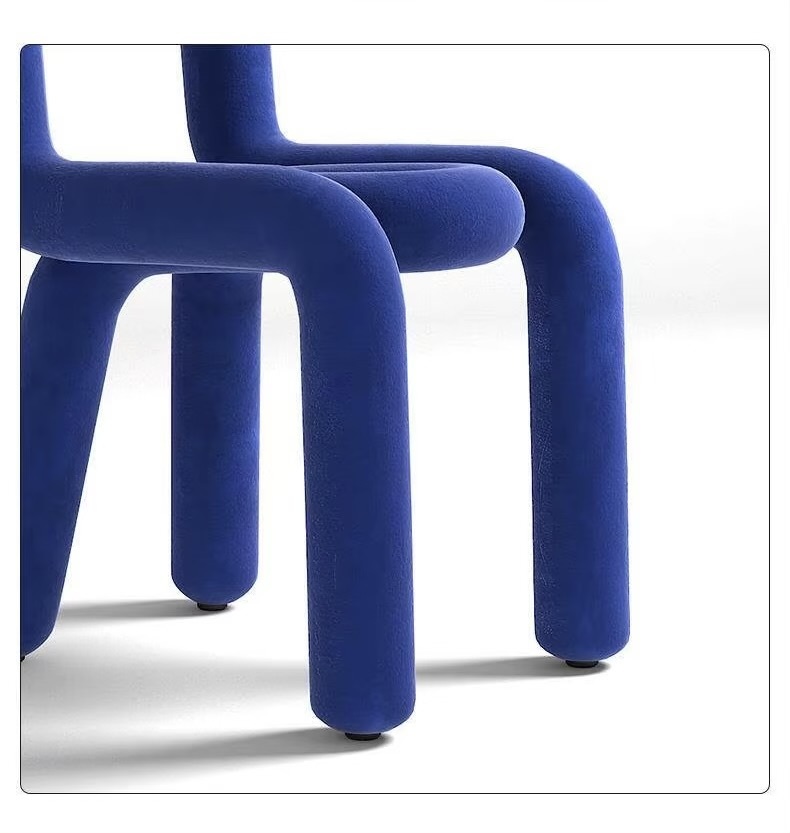 Plush, Soft Norway Scandinavia Scandinavian Norwegian Nordic style Creative Curved Upholstered tube seating for Bedroom Dining Living Room Relaxation Minimalist Octopus Chair Fashion Furniture Chairs in blue