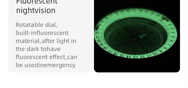 Outdoors camping Sports Hiking Mountaineering Professional Tactical Compass Waterproof High Precision Outdoor Gadget Military Army Metal Sight Compasses in army-green color 
