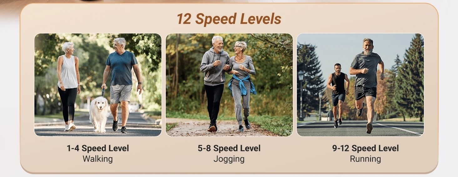 Under Desk Elliptical Machine Home Ellipse Elliptical Leg Exerciser with 12 Adjustable Speed Quiet & Portable Seated Pedal Exercisers Sports equipment fitness machines in brown with black