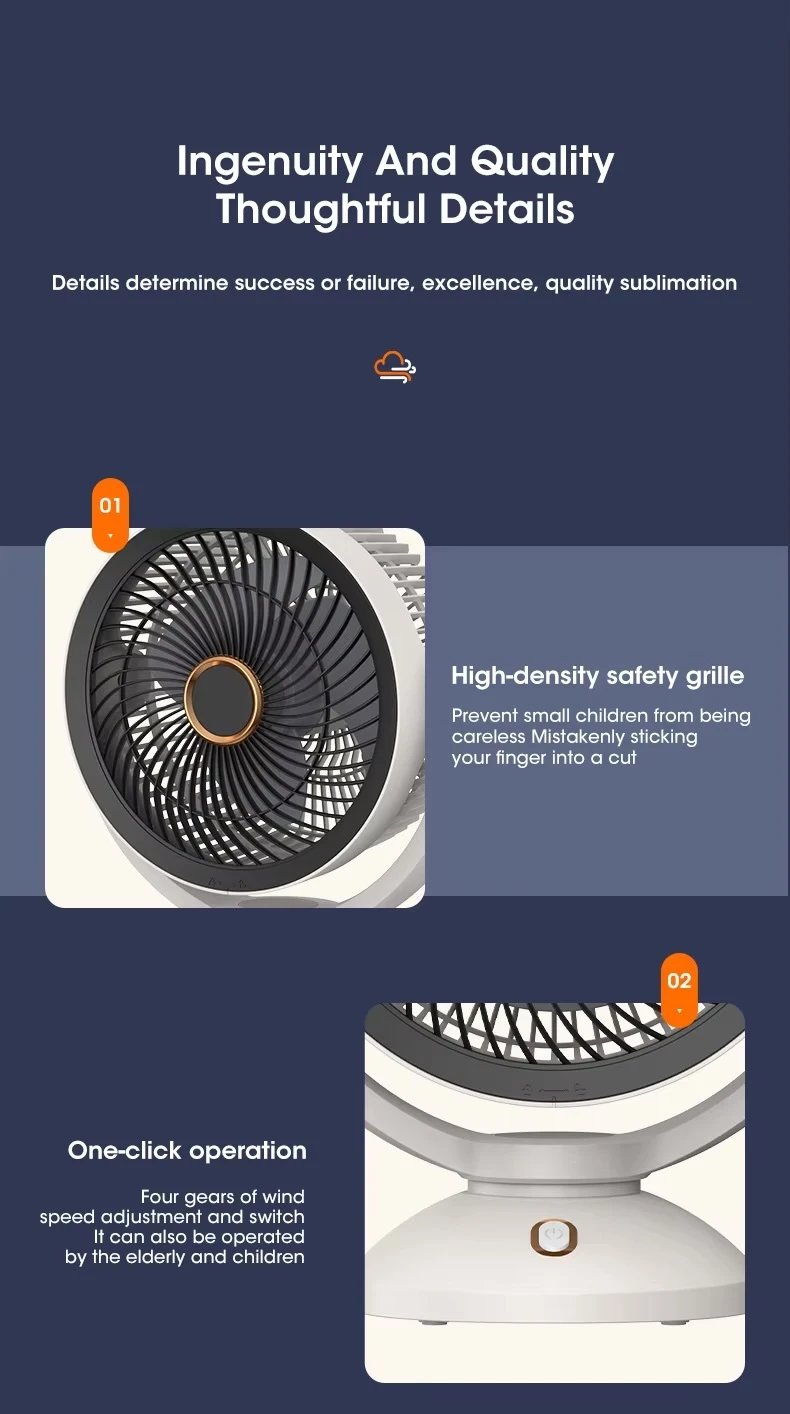 Modern minimalist Space Saving office home student dorm study room Dormitory Japanese Korean Silent Turbine USB Type-C Charge & Use Air Circulation Convection Floor Fan Timing Mini Household Electric Rotating Air Circulation Fan Fashion fans side table in white