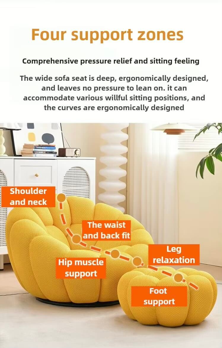 Modern Living Room Single 1 Person Sofa Rotary Lazy Sofa Relaxing Puffs Bedroom Comfortable Chaise Lounge Furniture Sofas Chairs in yellow, white, light green