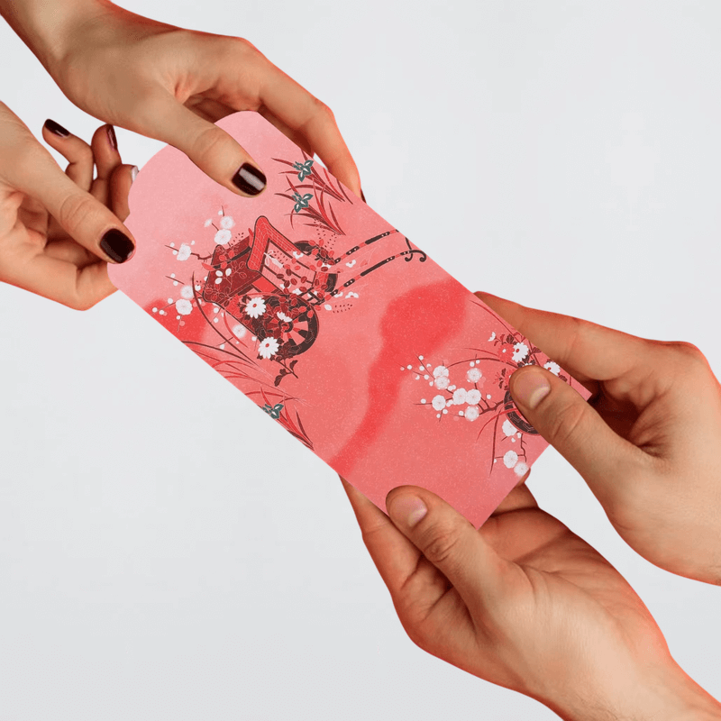 30pcs Japanese Style sakura cherry blossom floral Wish Red Envelope 30-Piece New Year Packets Money Pouches Paper Gifts Delicate Presents flowers print Envelope good luck set also in pink