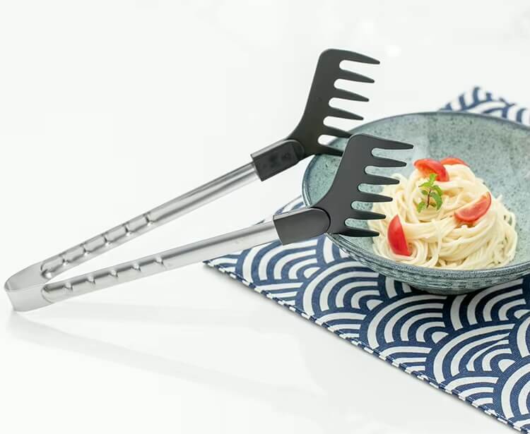 Stainless Steel Noodle Tongs  Japan Imported, Japanese Kitchen Pasta Spaghetti tong, food clips, stainless steel handle, cooking utensils