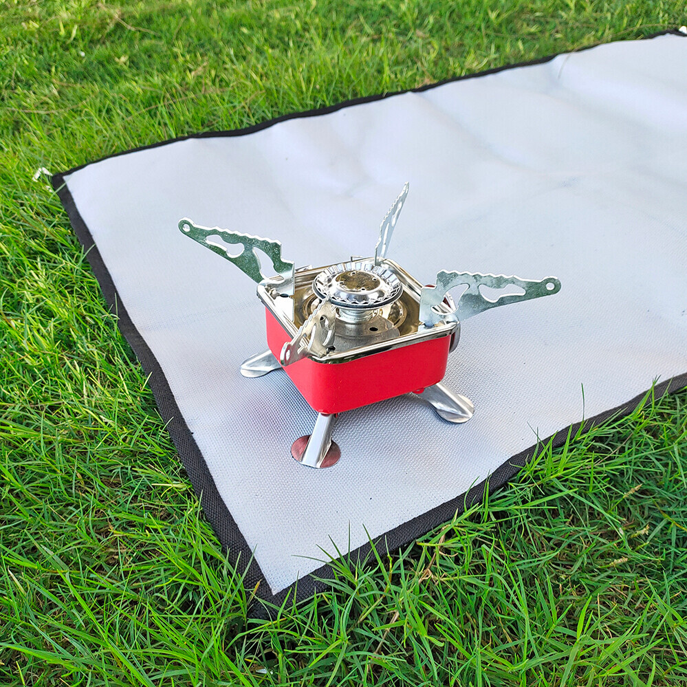 Camping Fireproof Cloth BBQ Barbeque Grill Flame Retardant for Camping Stoves of Hot Tent Outdoor Fire Pit Protective Mats in silver