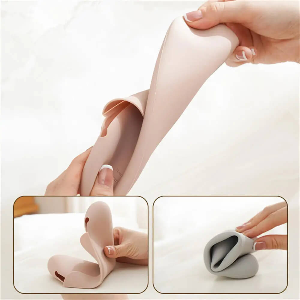 Silicone Makeup Brush Portable Travel Wash Toiletries Organizer Waterproof Dirt-resistant Storage Cosmetic Bags in Beige-cream, Pink, Khaki, Gray grey