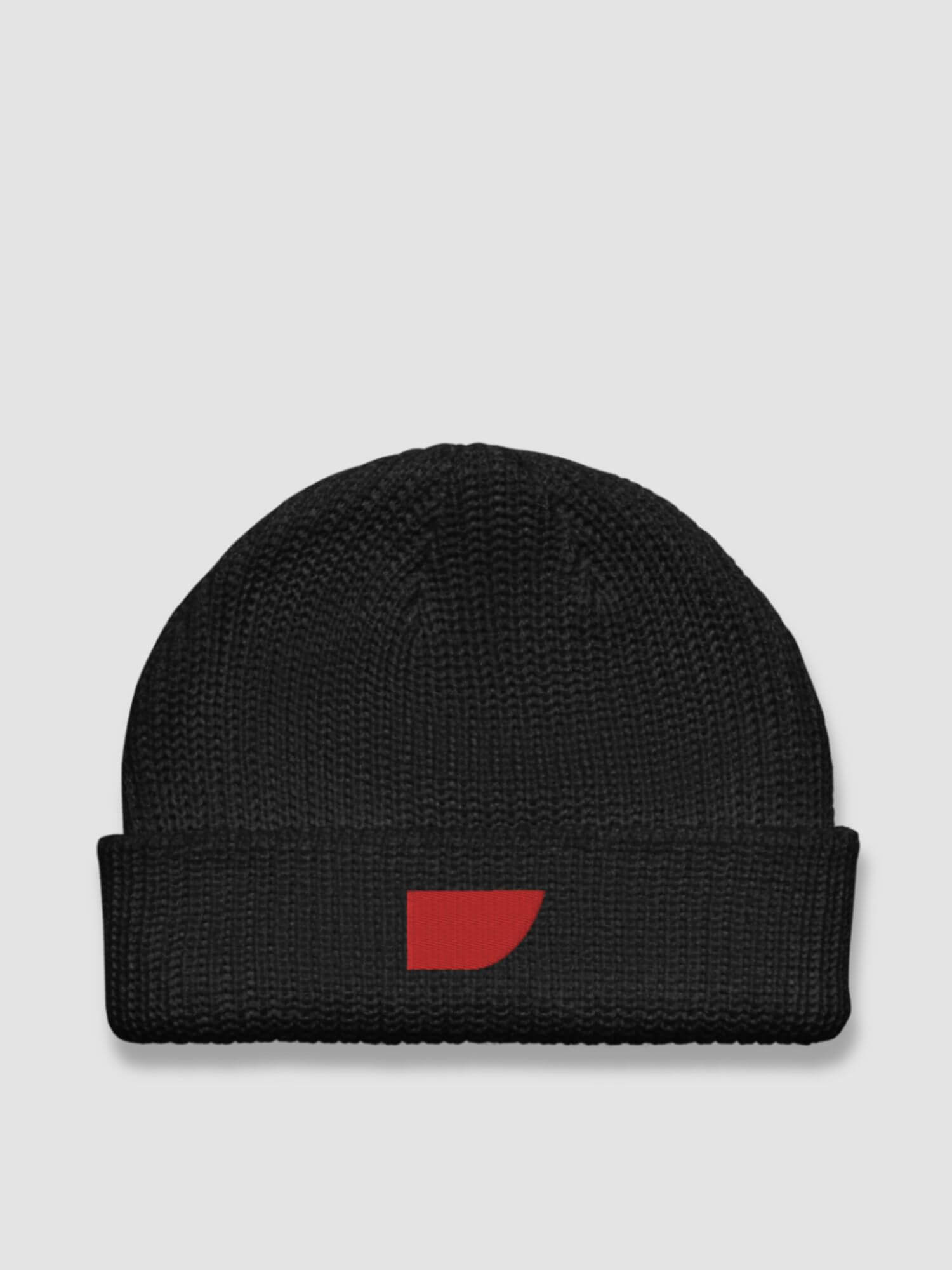 Fisherman Beanie    Genderful Men’s Women’s solid color one size hat for man woman in brown Mens Womens one size fit unisex headwear beanies anywear hats with red miteigi swoosh logo in black