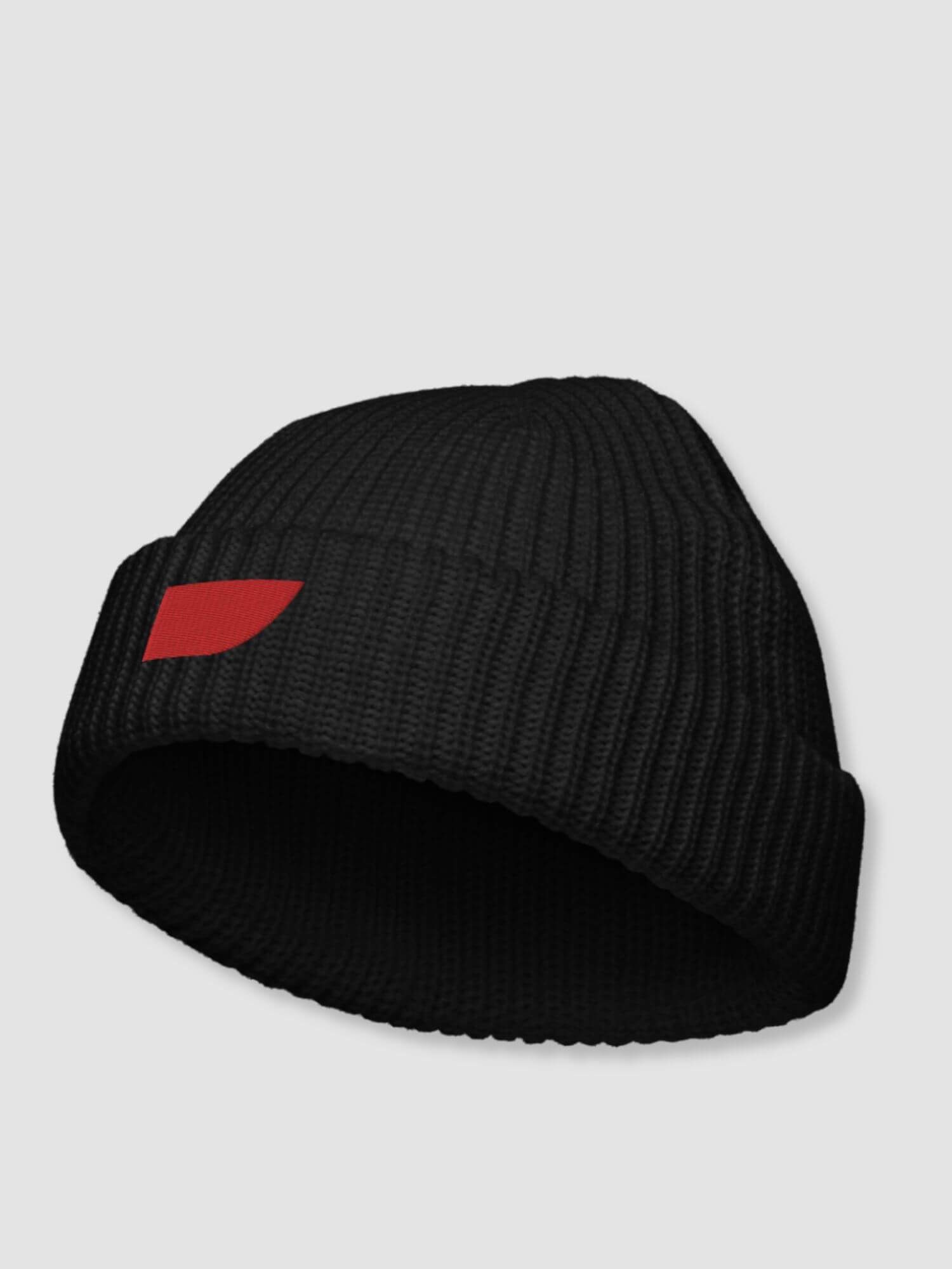 Fisherman Beanie    Genderful Men’s Women’s solid color one size hat for man woman in brown Mens Womens one size fit unisex headwear beanies anywear hats with red miteigi swoosh logo in black