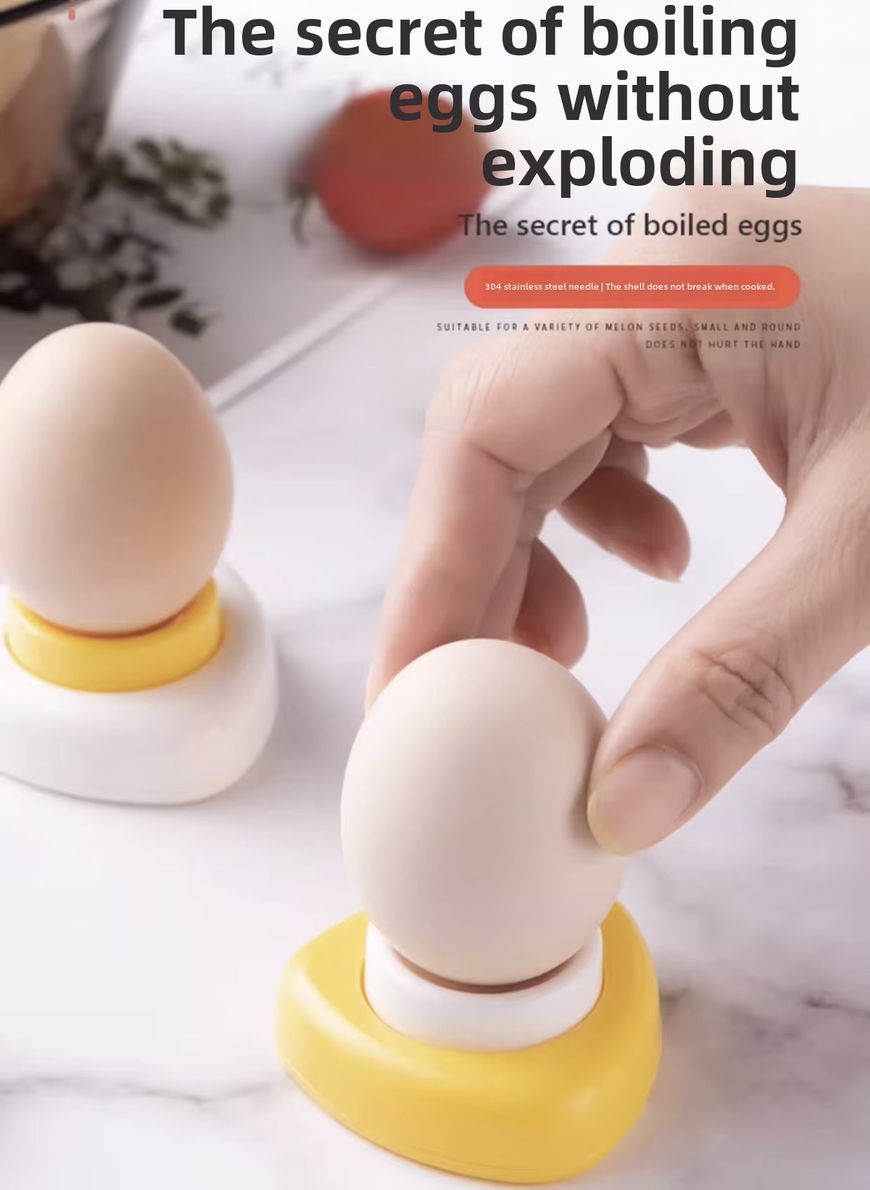 Kitchen Egg Hole Punch Kitchens Accessories Cracker Piercing Practical utility Accessories Gadget Cooking Tools gadgets in white with yellow