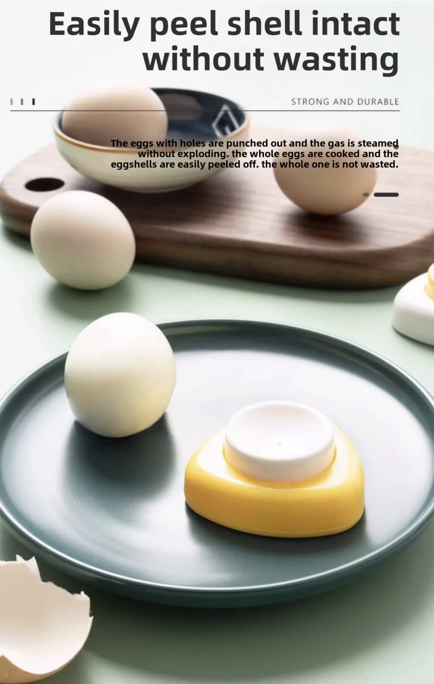 Kitchen Egg Hole Punch Kitchens Accessories Cracker Piercing Practical utility Accessories Gadget Cooking Tools gadgets in white with yellow