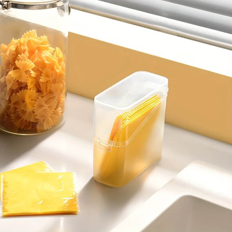 Japanese Style Tilted Transparent Lid Storage Box| Cheese Tea Coffee Storage Organizer| Small Item Classification Containers boxes in white, transparent