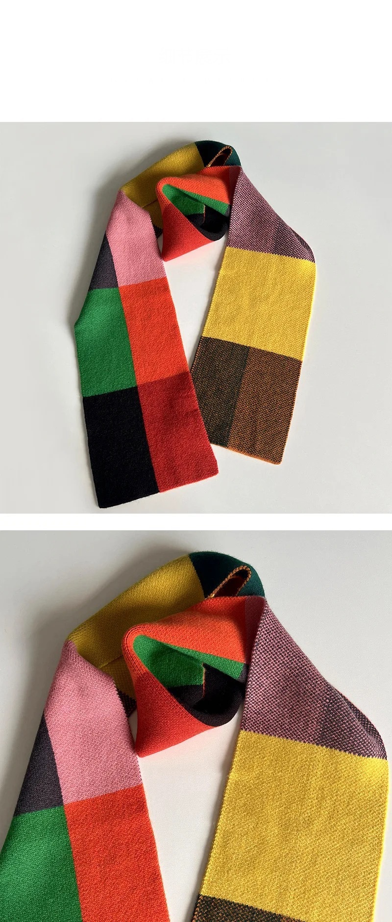 Long Wool Scarf   Unisex anywear Women's Men’s Autumn Winter Spring Knit Geometric Color Plaid Candy Color Dry Woolen knitted Warm mens womens Scarfs Outerwear Scarves accessories for man woman multicolor Fashion Streetwear