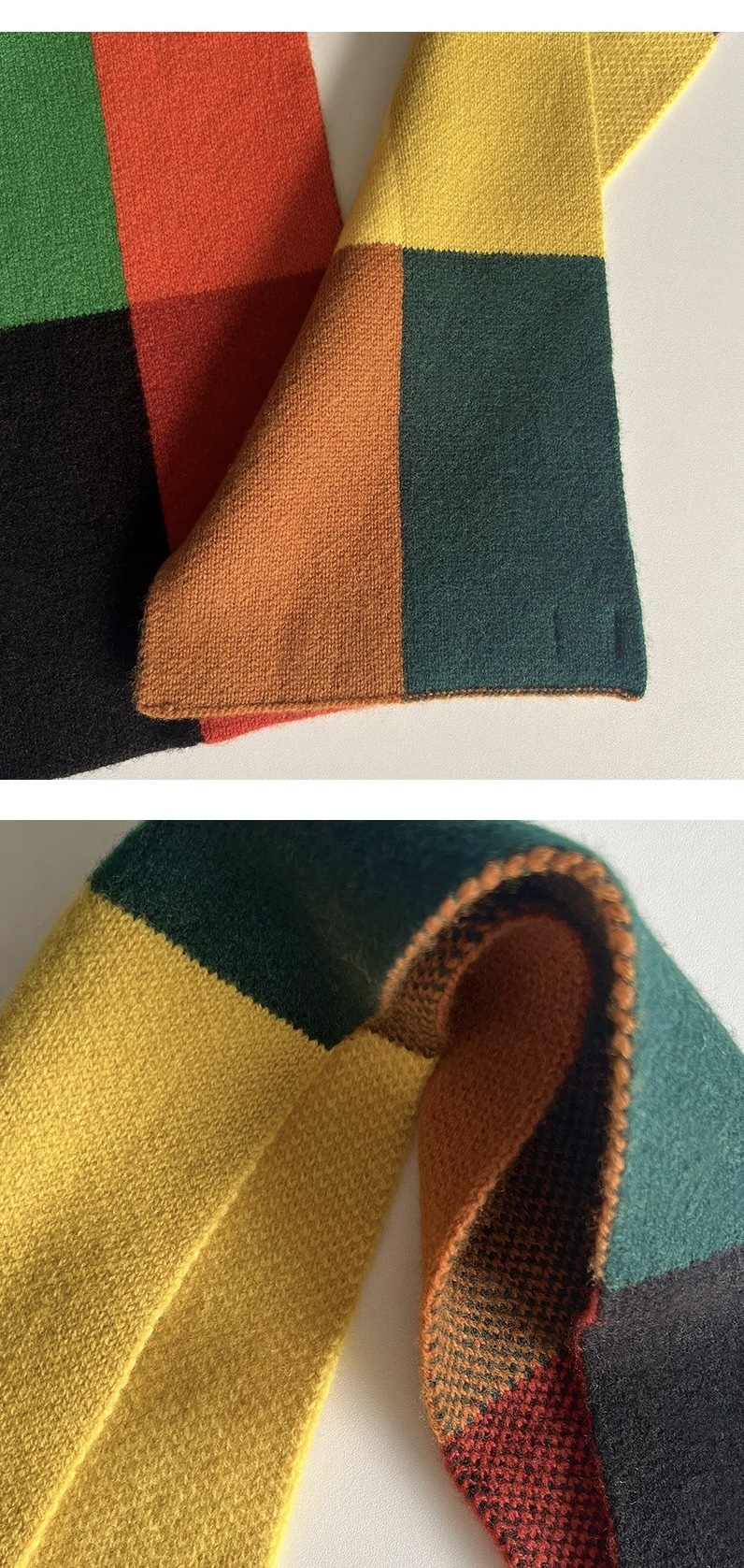 Long Wool Scarf   Unisex anywear Women's Men’s Autumn Winter Spring Knit Geometric Color Plaid Candy Color Dry Woolen knitted Warm mens womens Scarfs Outerwear Scarves accessories for man woman multicolor Fashion Streetwear