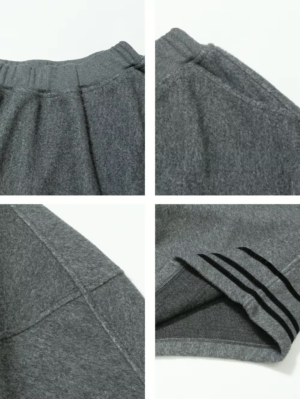 Lantern Skirt    Women’s original gray stripes casual natural waistline slant side pockets patchwork mid-calf skirts for woman in grey Fall Autumn Winter Spring womens Japanese fashion striped bell ankle style #244433