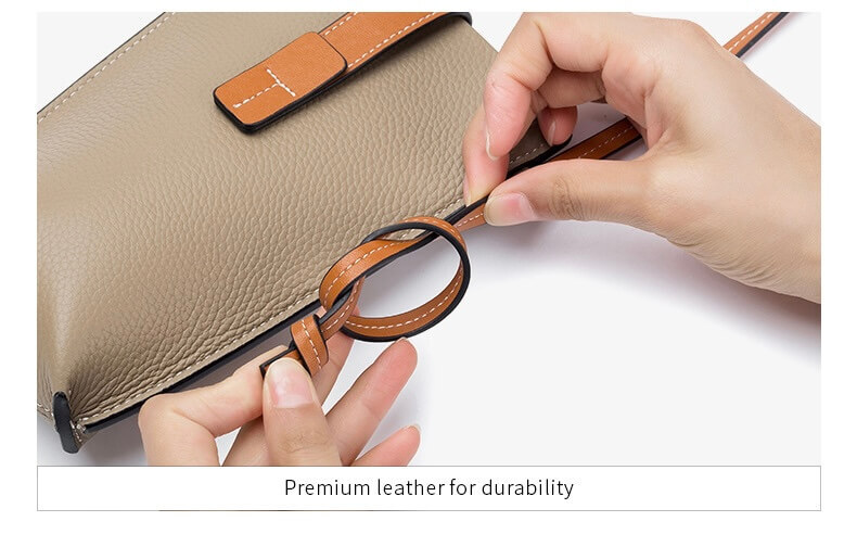 Women's woman womens Mini genuine leather crossbody messenger bag Brand design fashion Female multi-functional phone shoulder bags in Black, Blue, Gray grey tan, Yellowish brown