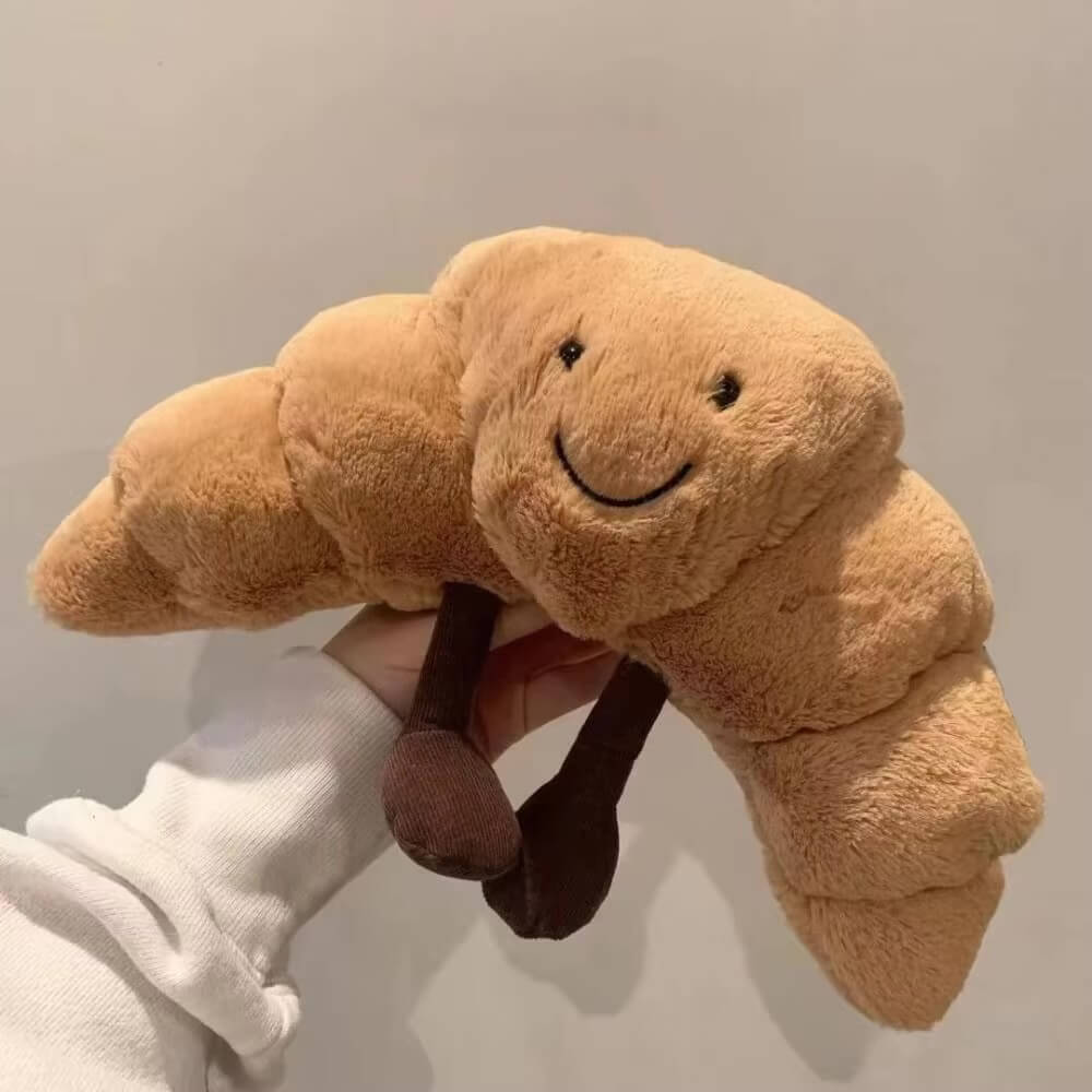 Gifts Rag Doll Toy Croissant Plush Smile Pillow Smile Croissant Bread Pillows Stuffed Animals Plush Toys in brown