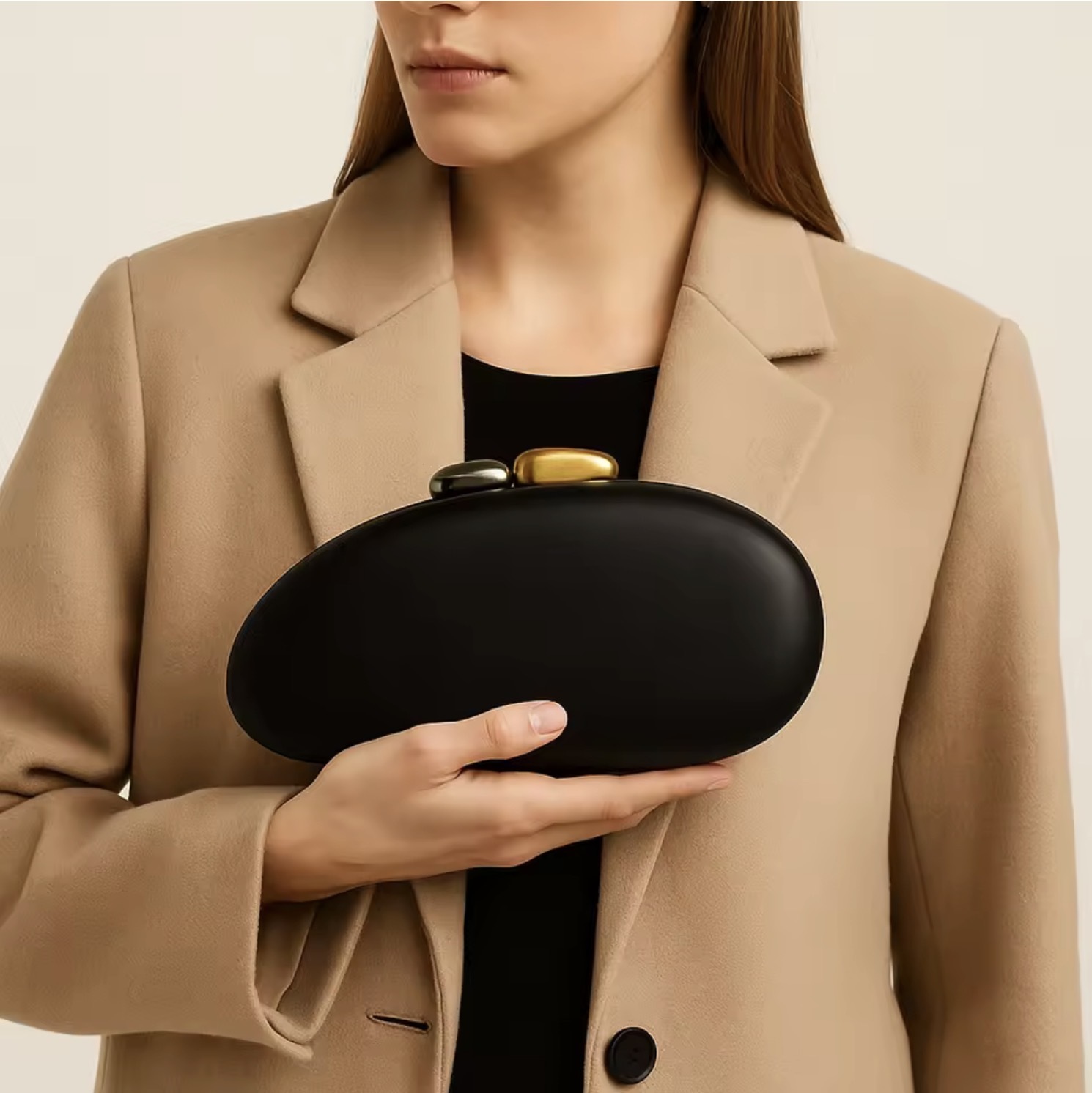 Women&rsquo;s woman womens Summer PU Leather shell shape Clutch Bag Purse Vacation Beach Tote Party Wedding Evening Party Luxury Design Handbags in black color