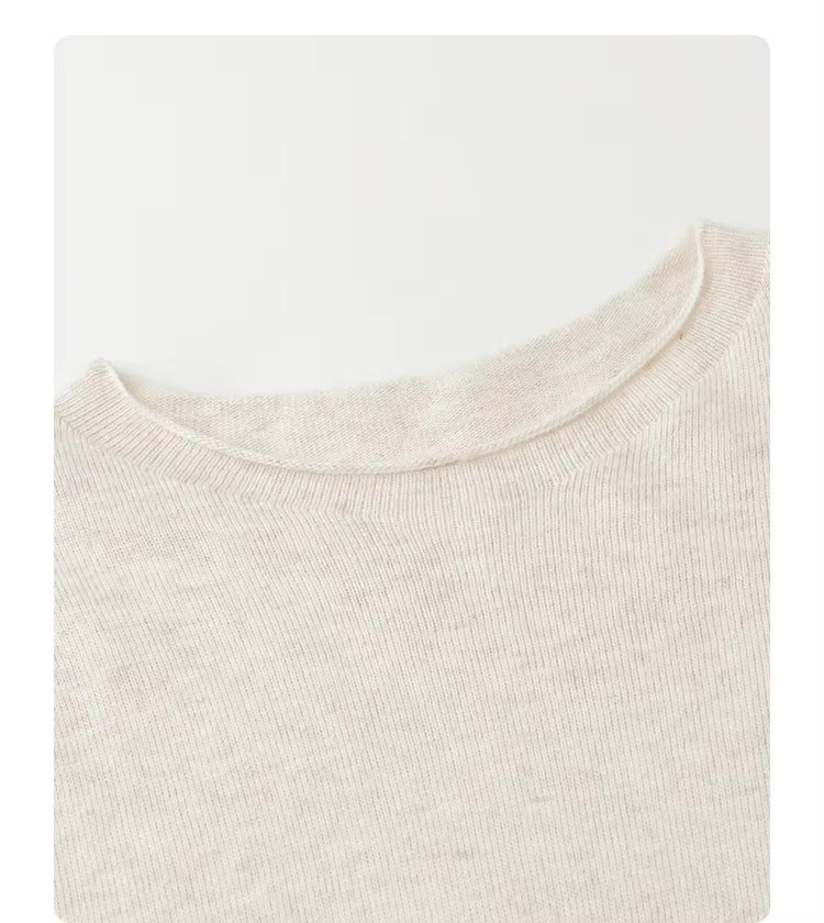Women’s woman womens petite-, tall-, plus-, size Boho bohemian Casual Summer vacation holiday getaway woolen viscose blend Knitted Slim Vintage Long Sleeves O Neck Spliced Raw Edge tassels Female Pullovers Tees Spring Summer Autumn Fall crewneck sweater Top evening party bohemia tops in white with beige