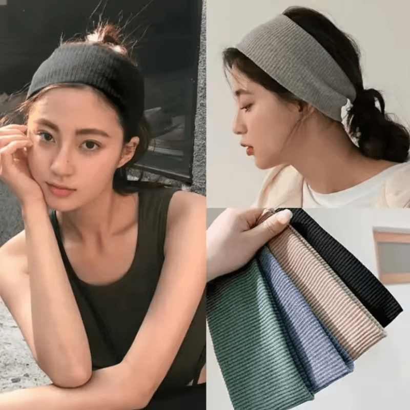 Wide Headband  1-Piece 1pcs Women’s Wide Hair Bands accessory Elastic ribbed Headbands for woman Turban Makeup Hair Hoop Yoga Vintage Headwrap Summer Hairstyles Fashion womens Hair Accessories in Light gray, Dark gray, Teal blue gray, Pink, Navy blue, Orange, Beige cream, Camel brown, Brown, Olive green, Black, Red, Dark coffee brown