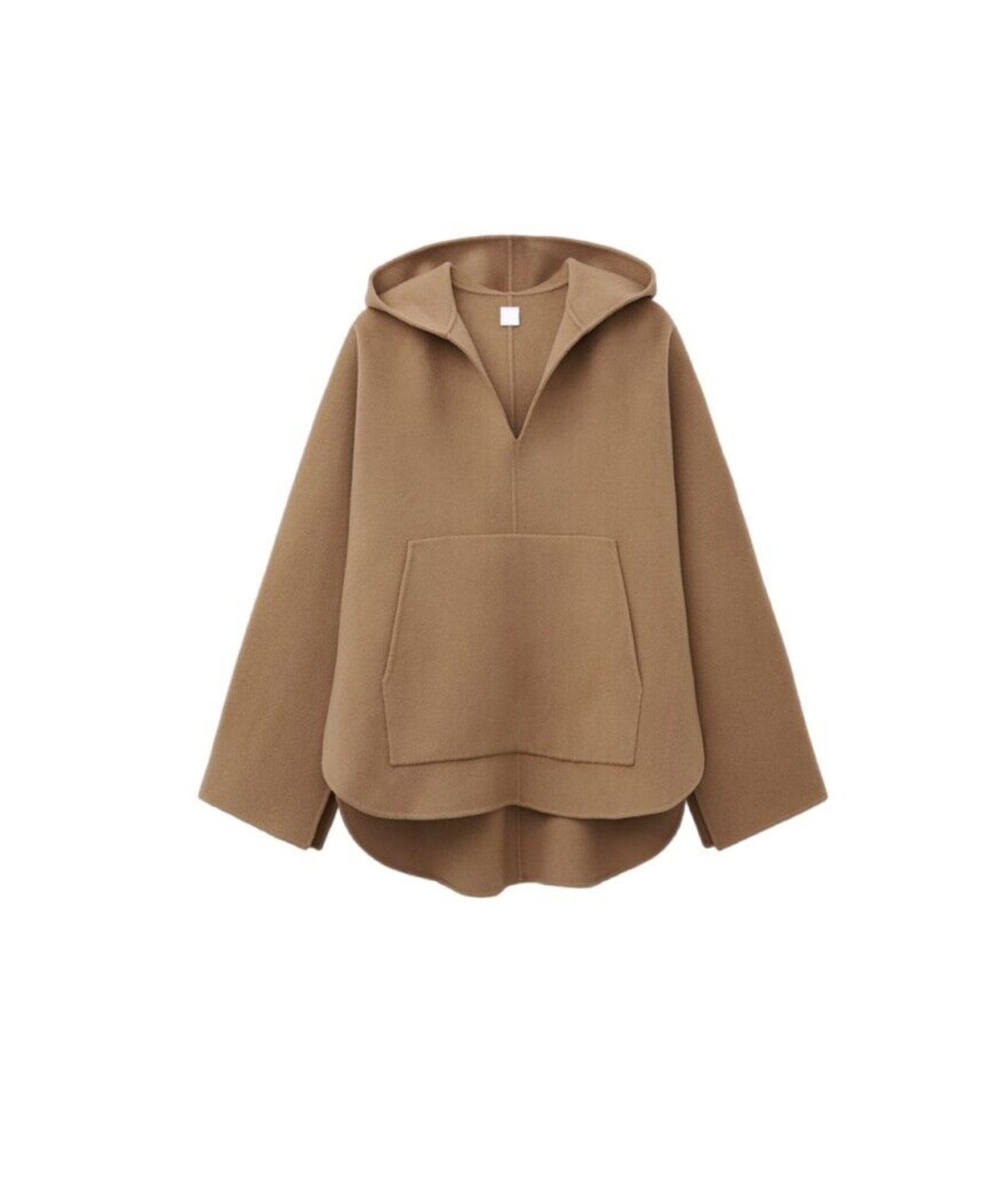 V-Neck Hoodie Sweater    Women’s Fashion V-neck Hoodies womens petite size Pullover Loose Wool Cashmere Sweaters for woman in Khaki tan auburn brown Autumn Fall Winter Spring Season woolen clothing