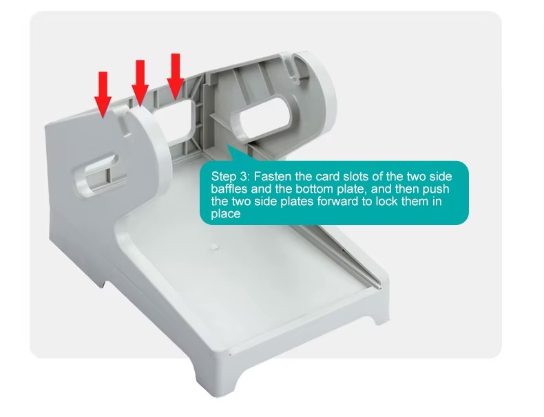 Office home Label Holder for 4x6 Shipping Labels Printer Rolls and Fanfold Labels 2 in 1 Work for Desktop Thermal Label Stickers holders in light Gray grey
