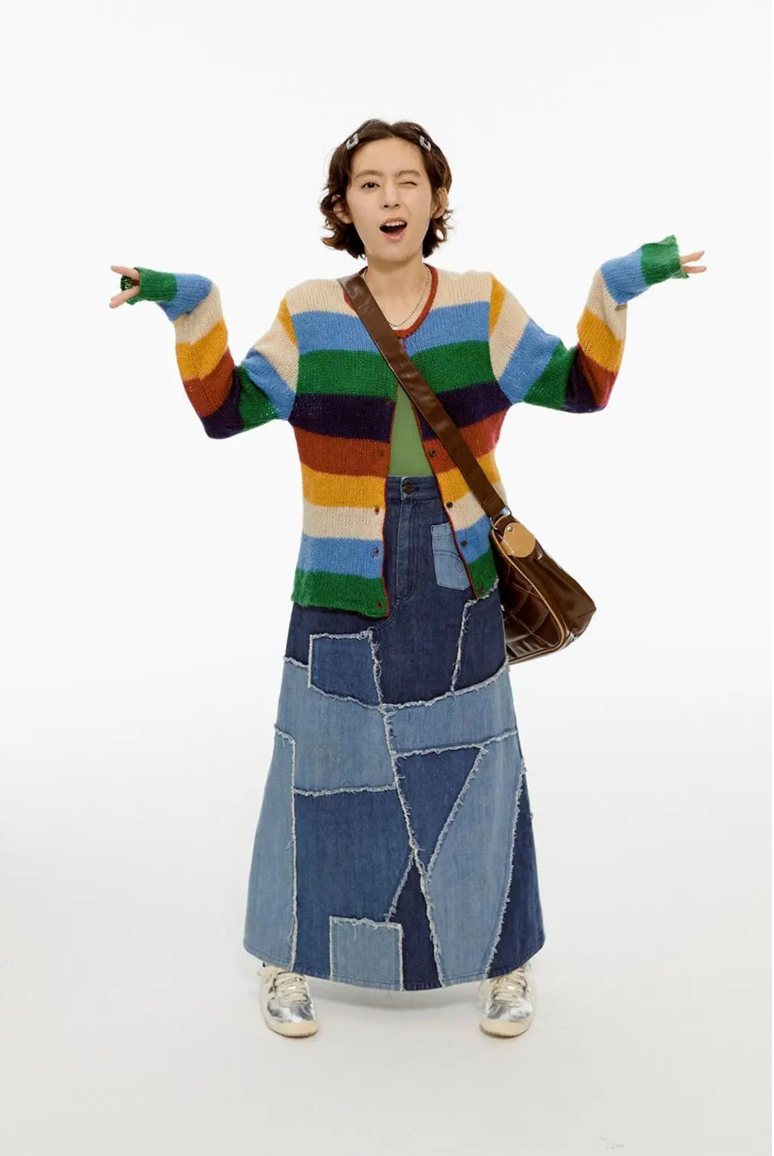 Classic Cardigan  Genderful Women’s Vintage Hip Hop Grunge Rainbow Cardigans Leisure Slim Crop Basic Round O-neck Lovely Students Harajuku Y2k Chic single breasted womens plus size Streetwear Spring Colorful multicolor striped Sweaters for Woman 