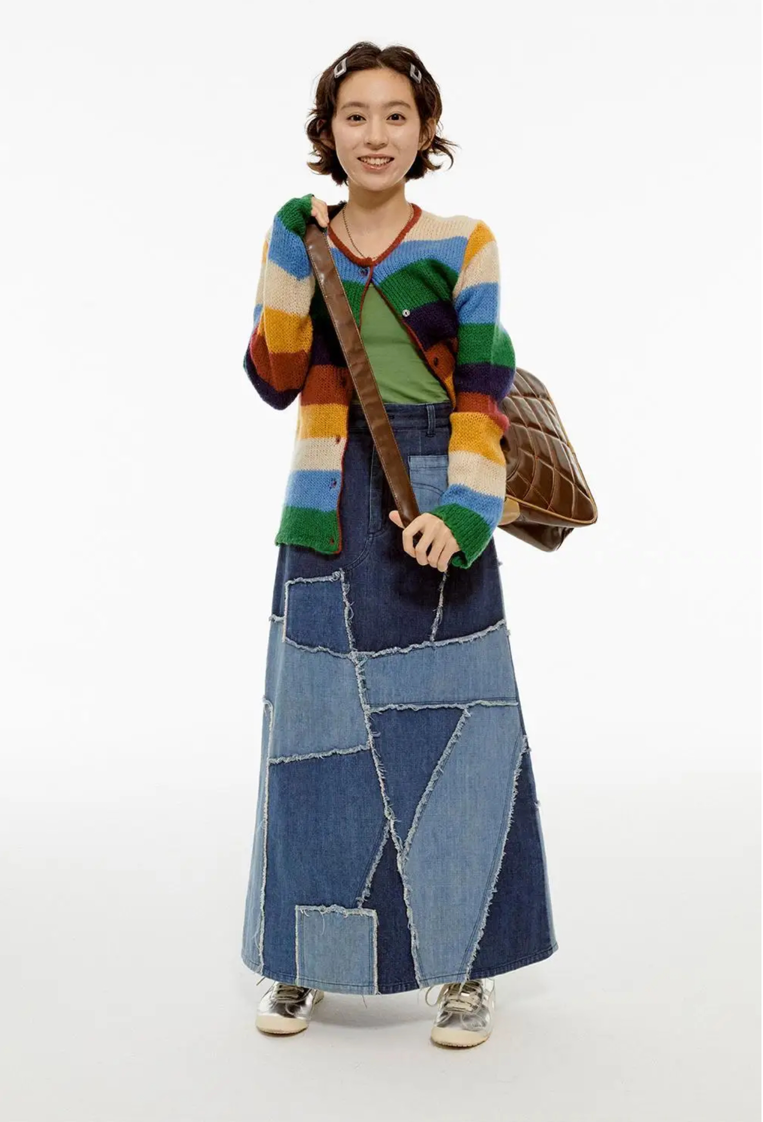 Classic Cardigan  Genderful Women’s Vintage Hip Hop Grunge Rainbow Cardigans Leisure Slim Crop Basic Round O-neck Lovely Students Harajuku Y2k Chic single breasted womens plus size Streetwear Spring Colorful multicolor striped Sweaters for Woman 