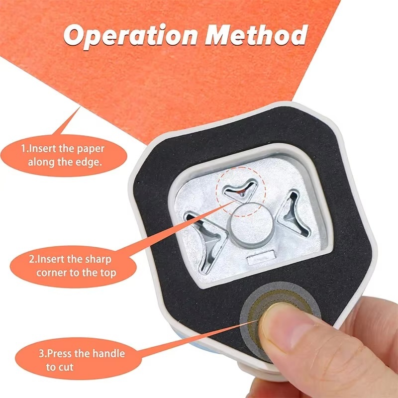 Office home 3 in 1 Paper Corner Rounder Metal Plastic Design Scrapbook Cards Craft Corner Cutter slicer for Paper 4mm/7mm/10mm in blue Stationary supplies 