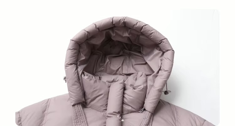 Women’s woman womens petite-, tall-, plus-, size office commute workwear grunge y2k Casual Fall Autumn Winter cold weather white Duck Down long sleeves pockets zipper close stand collar hooded puffer jacket Coats in lilac light purple
