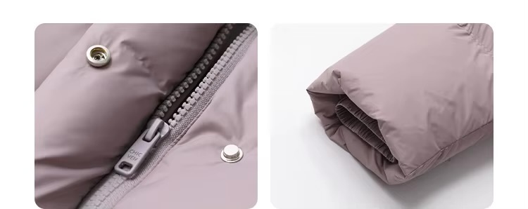 Women’s woman womens petite-, tall-, plus-, size office commute workwear grunge y2k Casual Fall Autumn Winter cold weather white Duck Down long sleeves pockets zipper close stand collar hooded puffer jacket Coats in lilac light purple